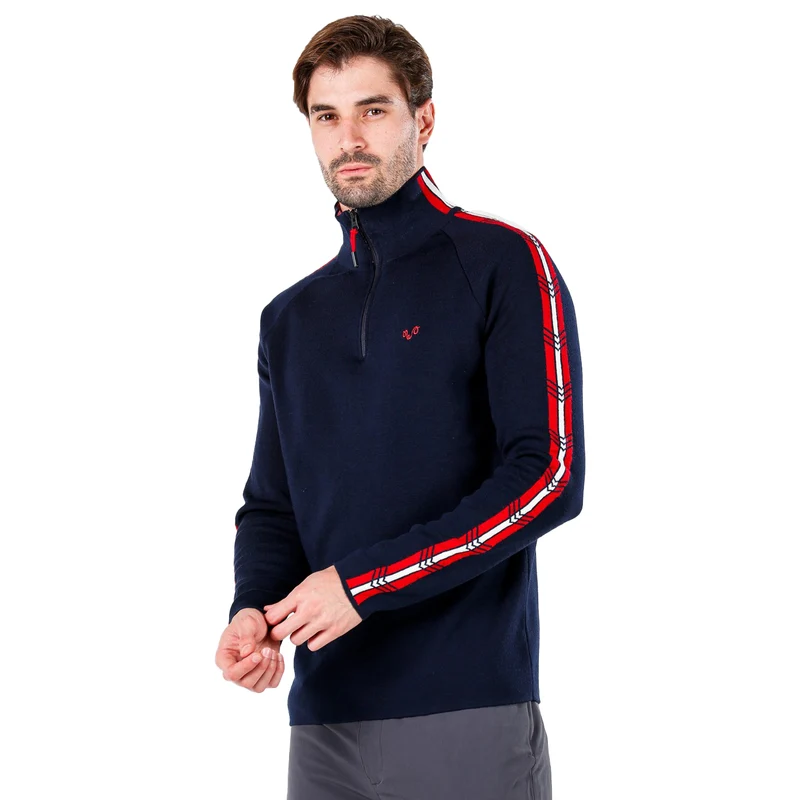 Merino Pullover Herren - NOYAN - 100% Merinowolle 1/4 (Zip)