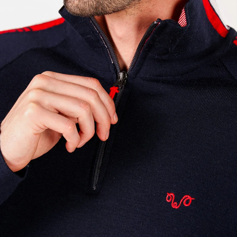 Merino Pullover Herren - NOYAN - 100% Merinowolle 1/4 (Zip)