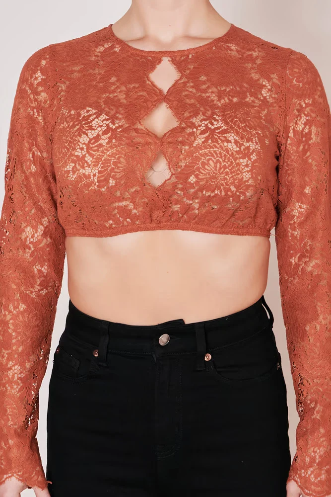 Dirndlbluse Krüger Collection Raffaela orange rost
