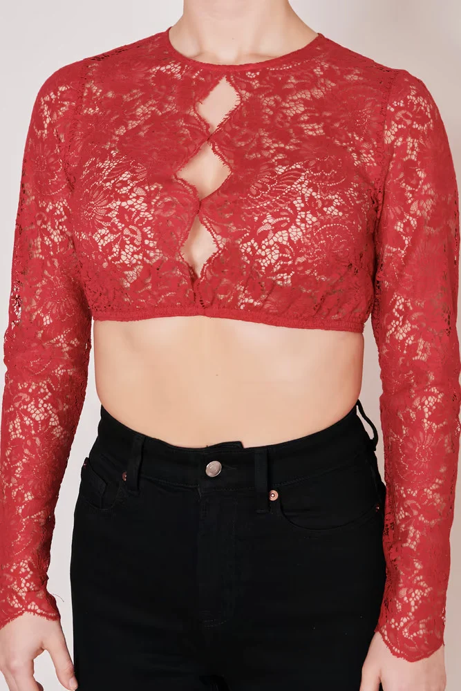 Dirndlbluse Krüger Collection Raffaela rot
