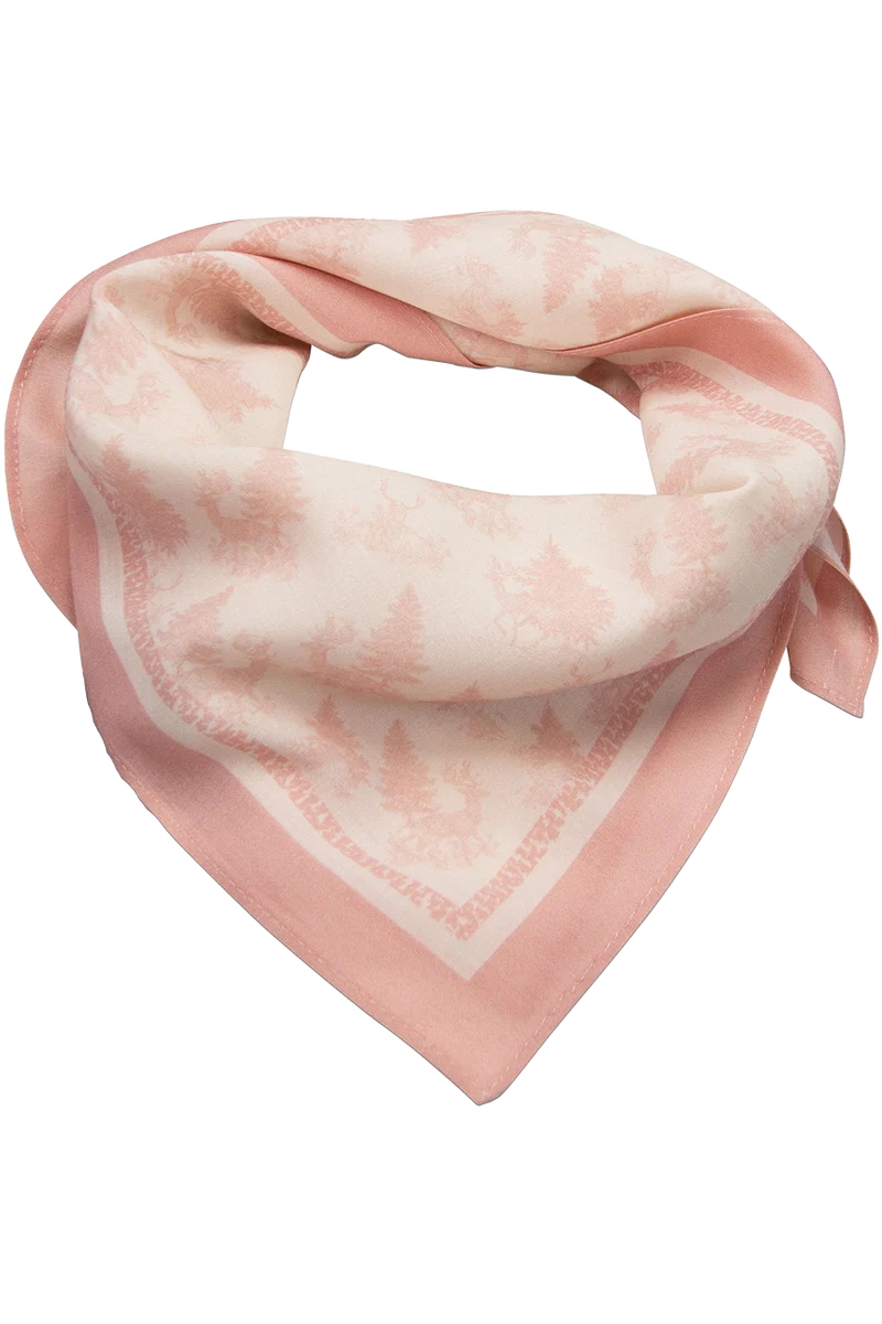 Damen Trachten-Nickituch mit Wald und Hirschen - rosa