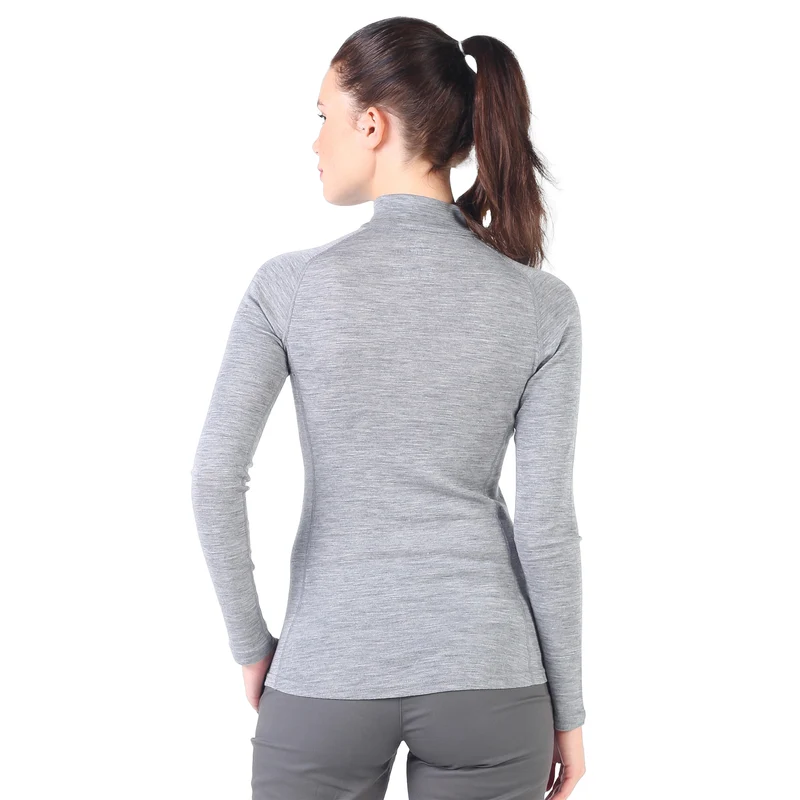 Merino Langarmshirt Damen - VEGA - 100% Merinowolle (Zip)