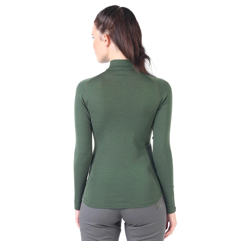 Merino Langarmshirt Damen - VEGA - 100% Merinowolle (Zip)
