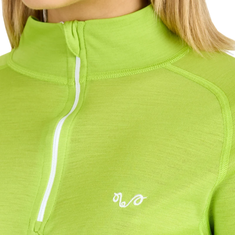 Merino Langarmshirt Damen - VEGA - 100% Merinowolle (Zip)