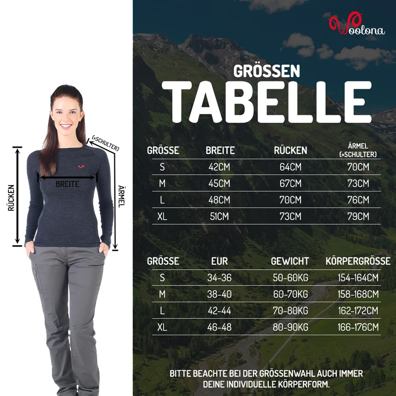 Langarmshirt - ALIZE - 100% Merinowolle