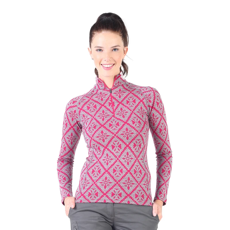 Langarmshirt - VENUS - 100% Merinowolle (Zip)
