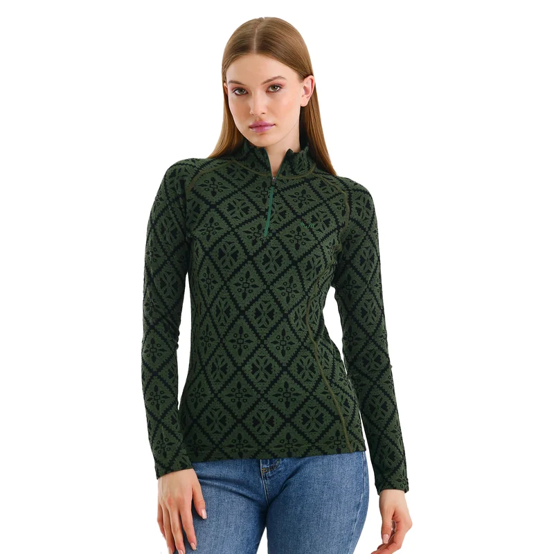 Langarmshirt - VENUS - 100% Merinowolle (Zip)