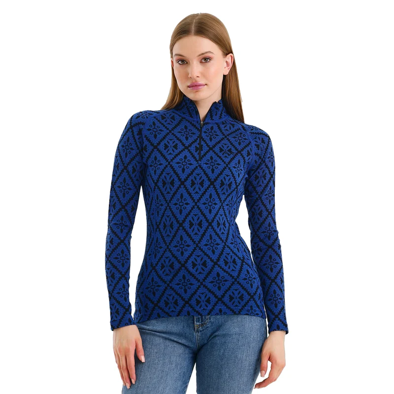 Langarmshirt - VENUS - 100% Merinowolle (Zip)