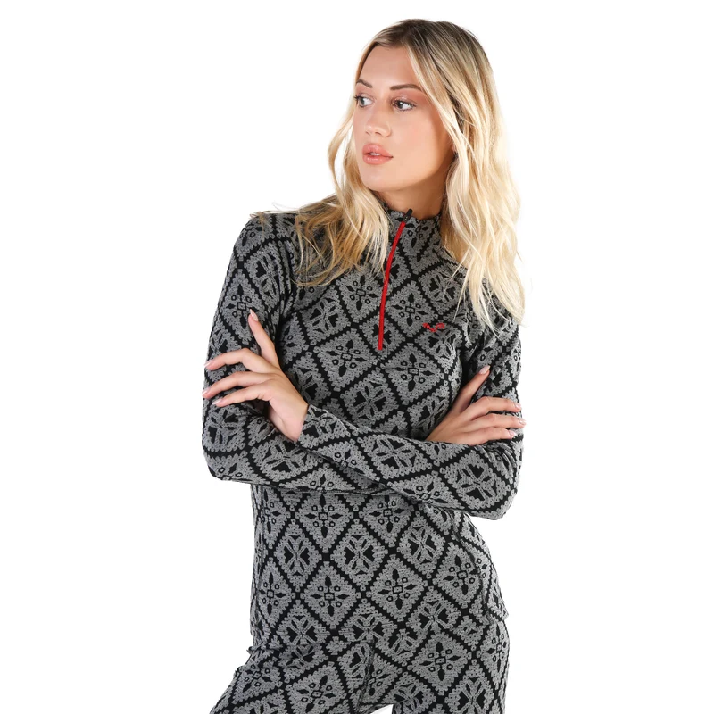 Langarmshirt - VENUS - 100% Merinowolle (Zip)