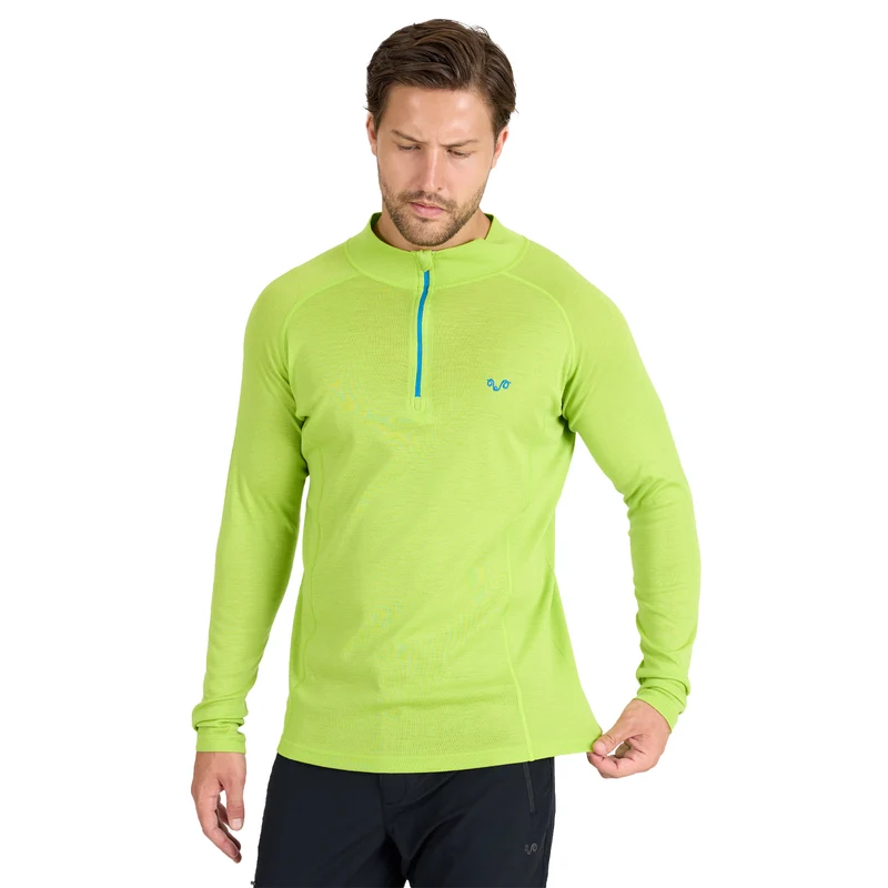 Langarmshirt - ASTRO - 100% Merinowolle (Zip)