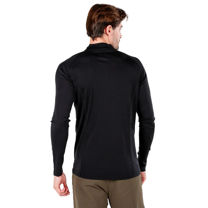 Langarmshirt - ASTRO - 100% Merinowolle (Zip)