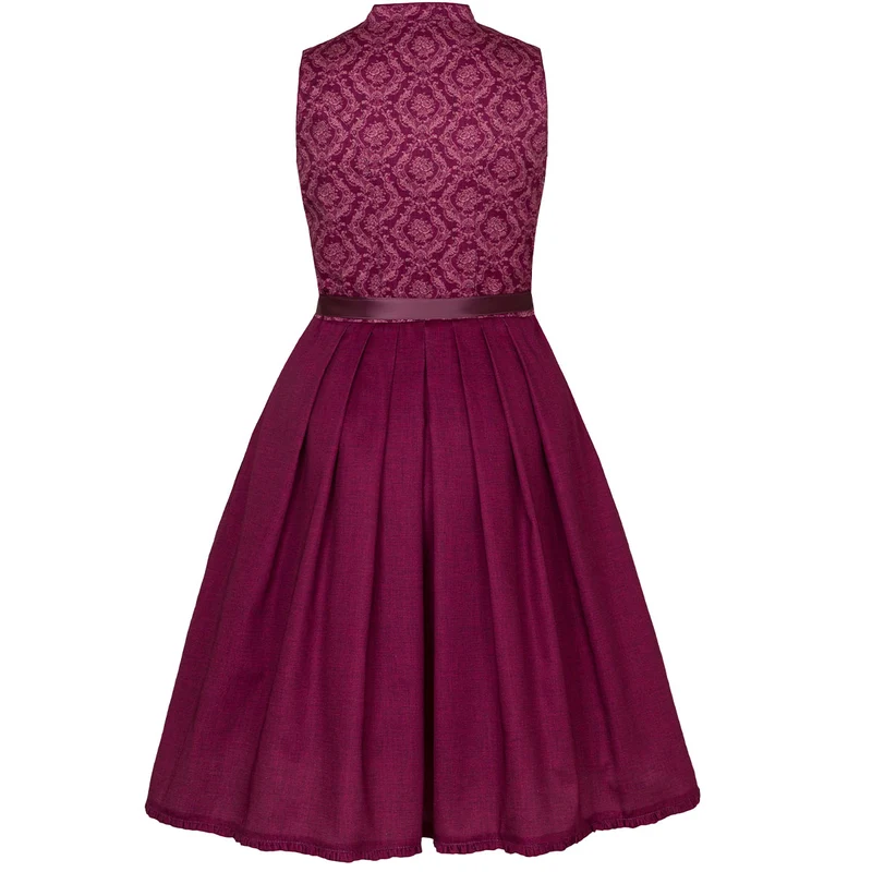 Alpenfee Dirndl Lara Beere 60cm Hochgeschlossen Blumenmuster