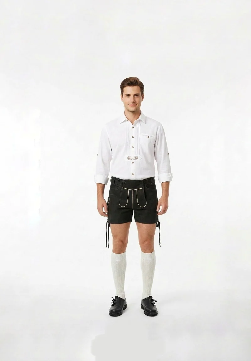 Plattlerlederhose Eman Laponia Schwarz