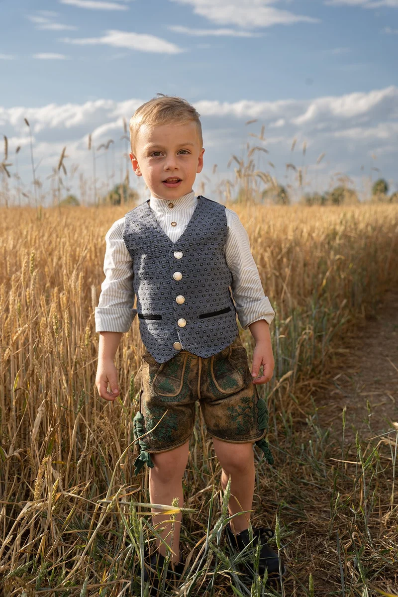 MINI ME KINDER- TRACHTENWESTE PERLMUSTER KHAKI