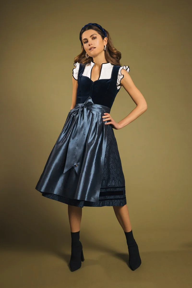 Samtdirndl Melissa mit abknöpfbarem Arm