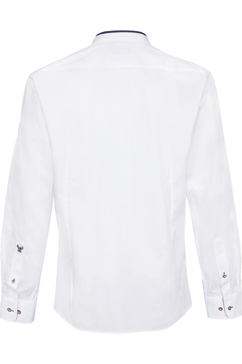 Herren Trachtenhemd Tailored Fit mit Webstreifen - weiss azur