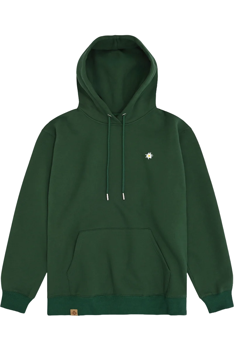 Herren Hoodie mit Edelweiß und Kapuze - dunkelgrün