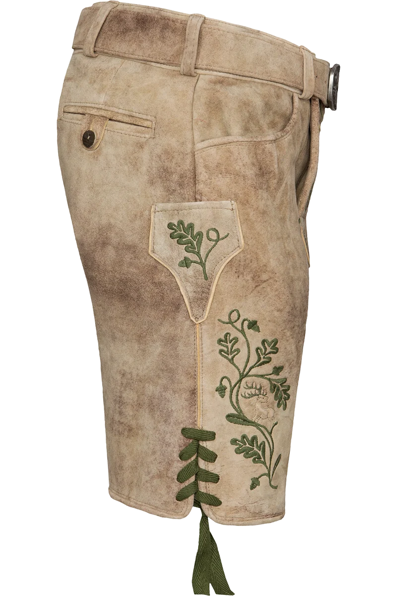 Herren Lederhose kurz mit Gürtel