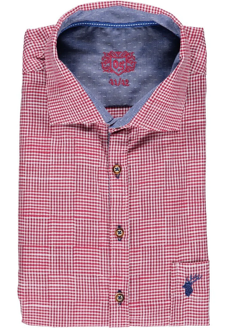 Herrenhemd Helwig rot langarm