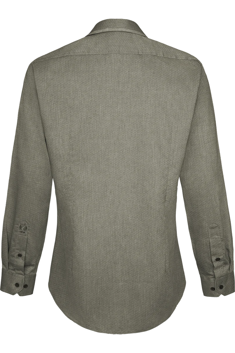 Herren Trachtenhemd mit feinem Rautenmuster - oliv