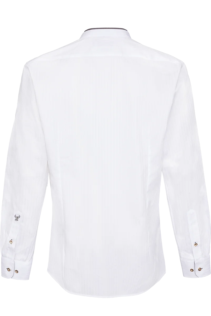 Herren Trachtenhemd Tailored Fit aus Baumwolle - weiß silber