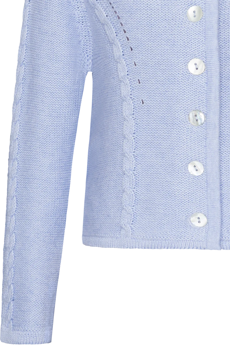 Mädchen Strickjacke kurz mit Perlmuttknöpfen