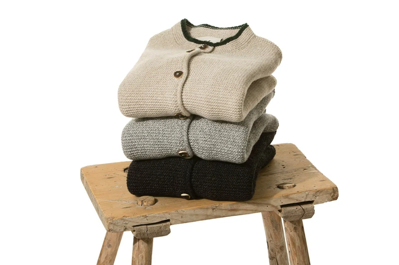 STRICKJACKE PETER MIT STEHKRAGEN ANTHRAZIT/ GRAU