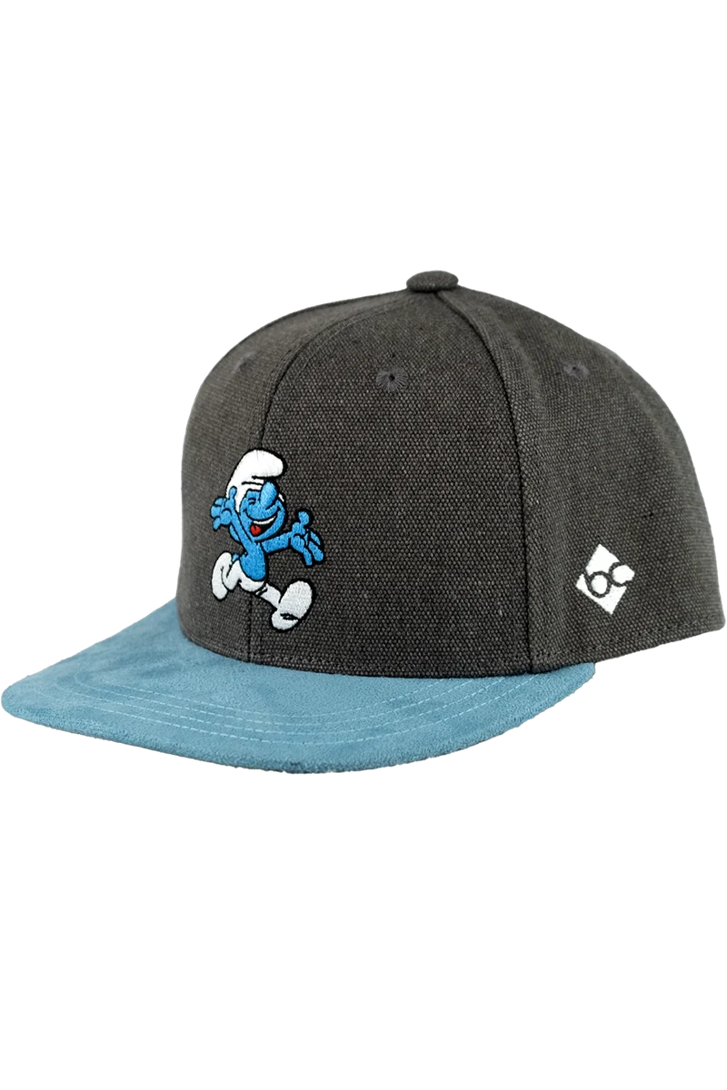 Kinder Snapback-Cap mit Schlumpf-Stickerei