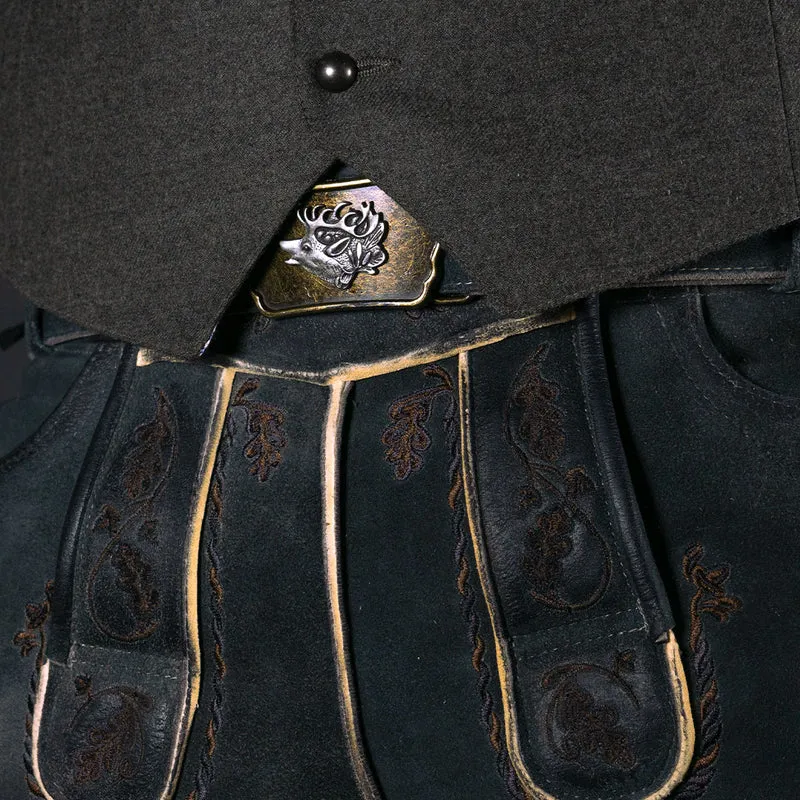 Datschi Trachten Lederhose Pius Kohle Grau