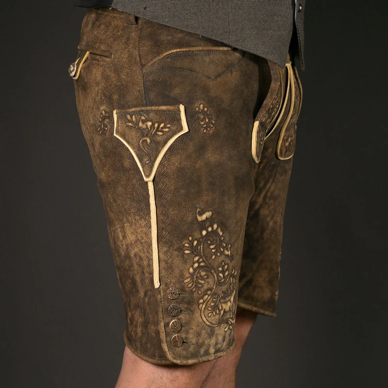 Beckert Lederhose Imst Manufaktur Hirsch sämisch