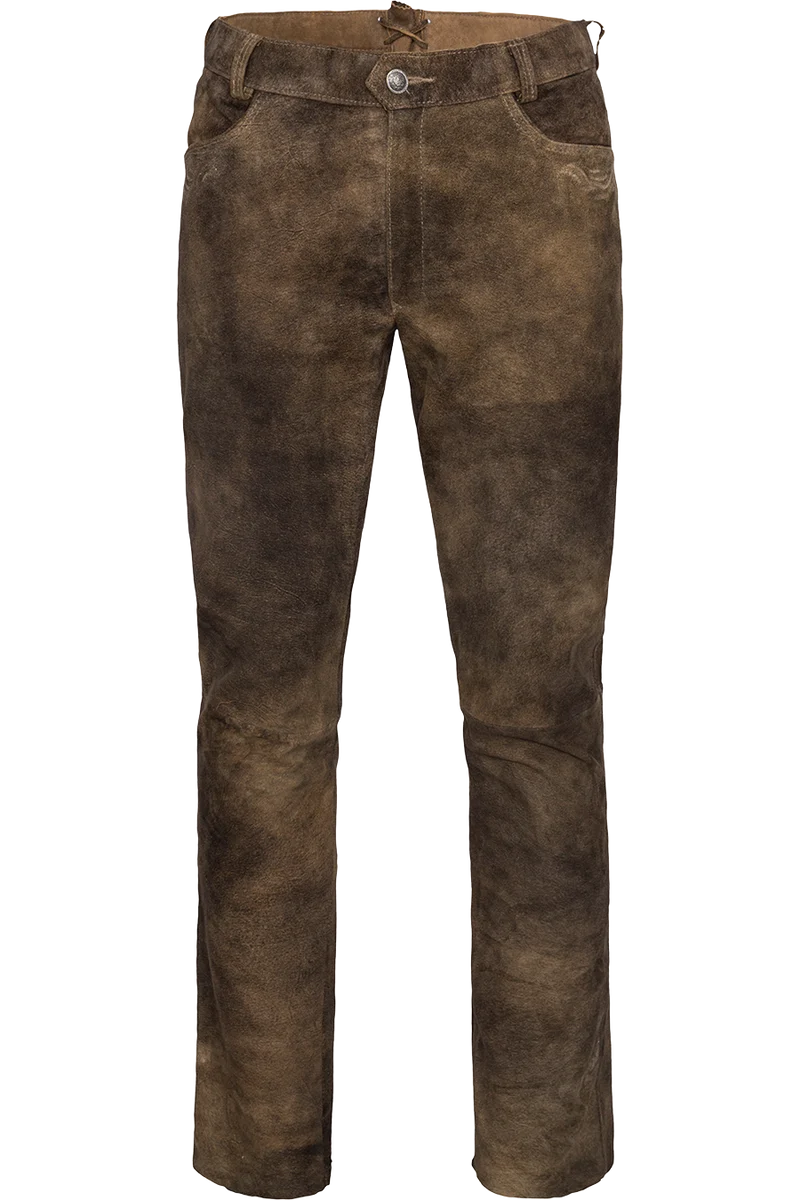 Herren Lederhose lang aus Wildbockleder