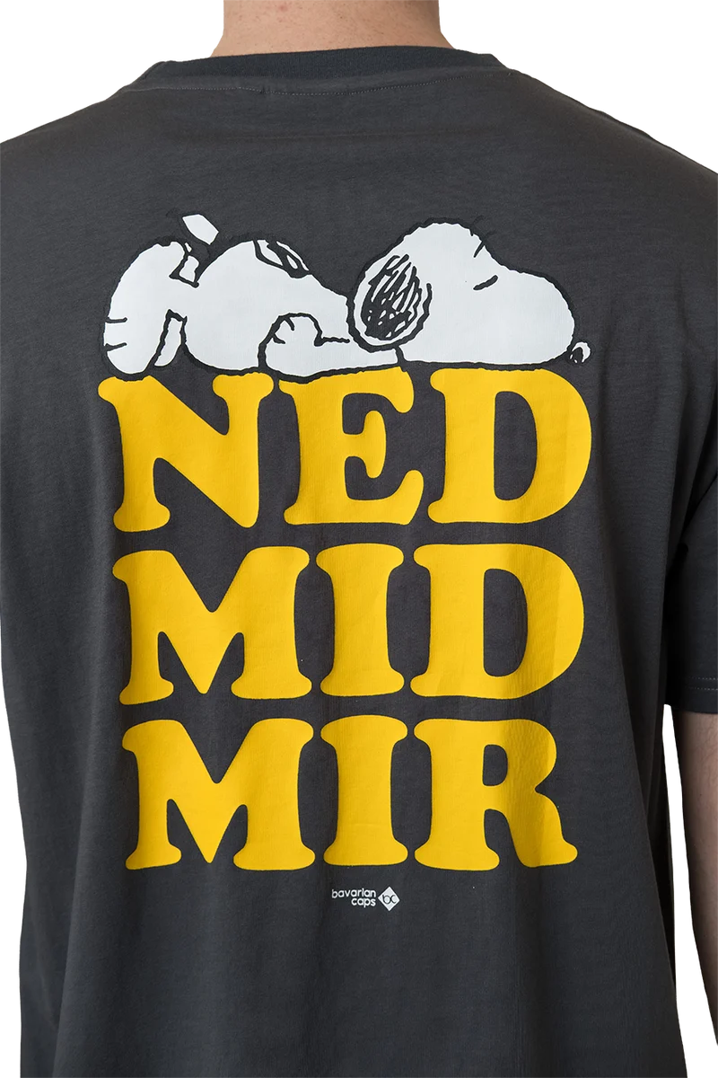Herren T-Shirt mit kultigem Peanuts-Design - dunkelgrau