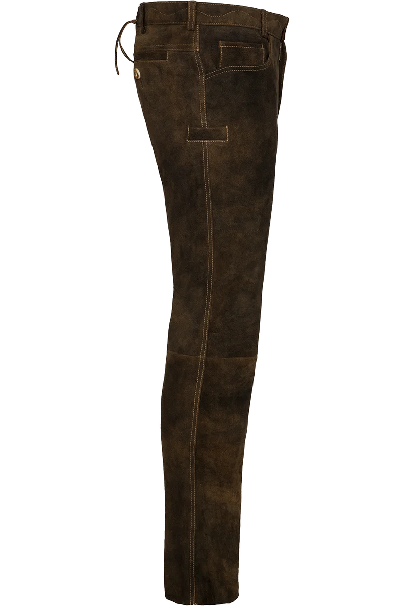 Herren Trachten-Lederhose lang aus Wildbockleder