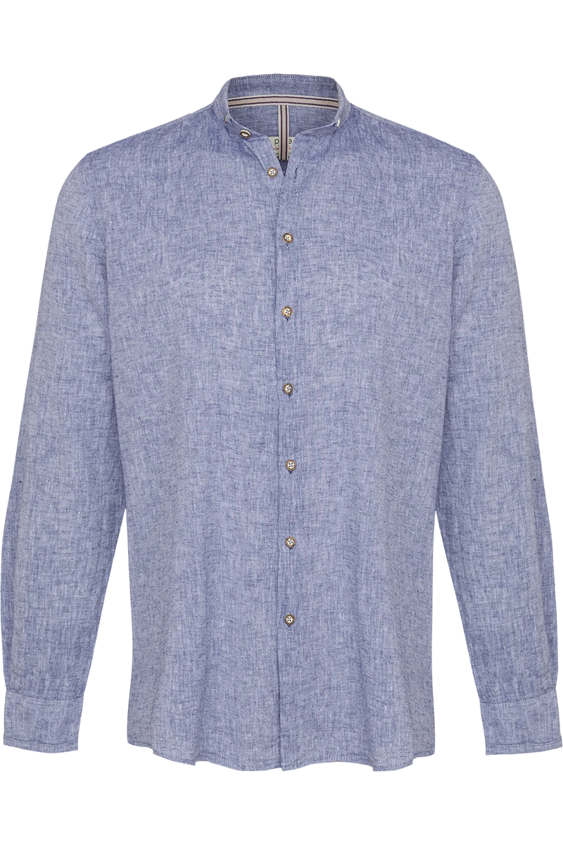 Herren Trachtenhemd Modern-Fit mit Leinenmix