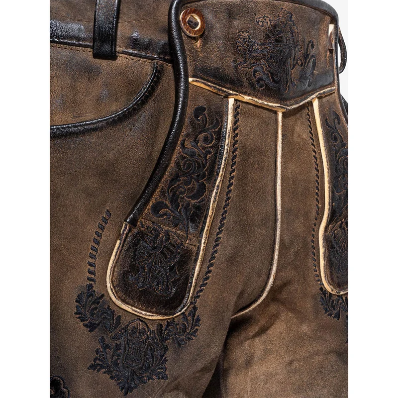 Himmel Arsch und Zwirn Lederhose St. Virtus Rustik Panther Schwarz