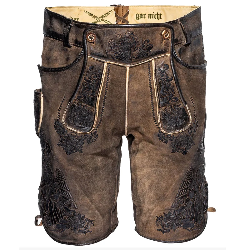 Himmel Arsch und Zwirn Lederhose St. Virtus Rustik Panther Schwarz