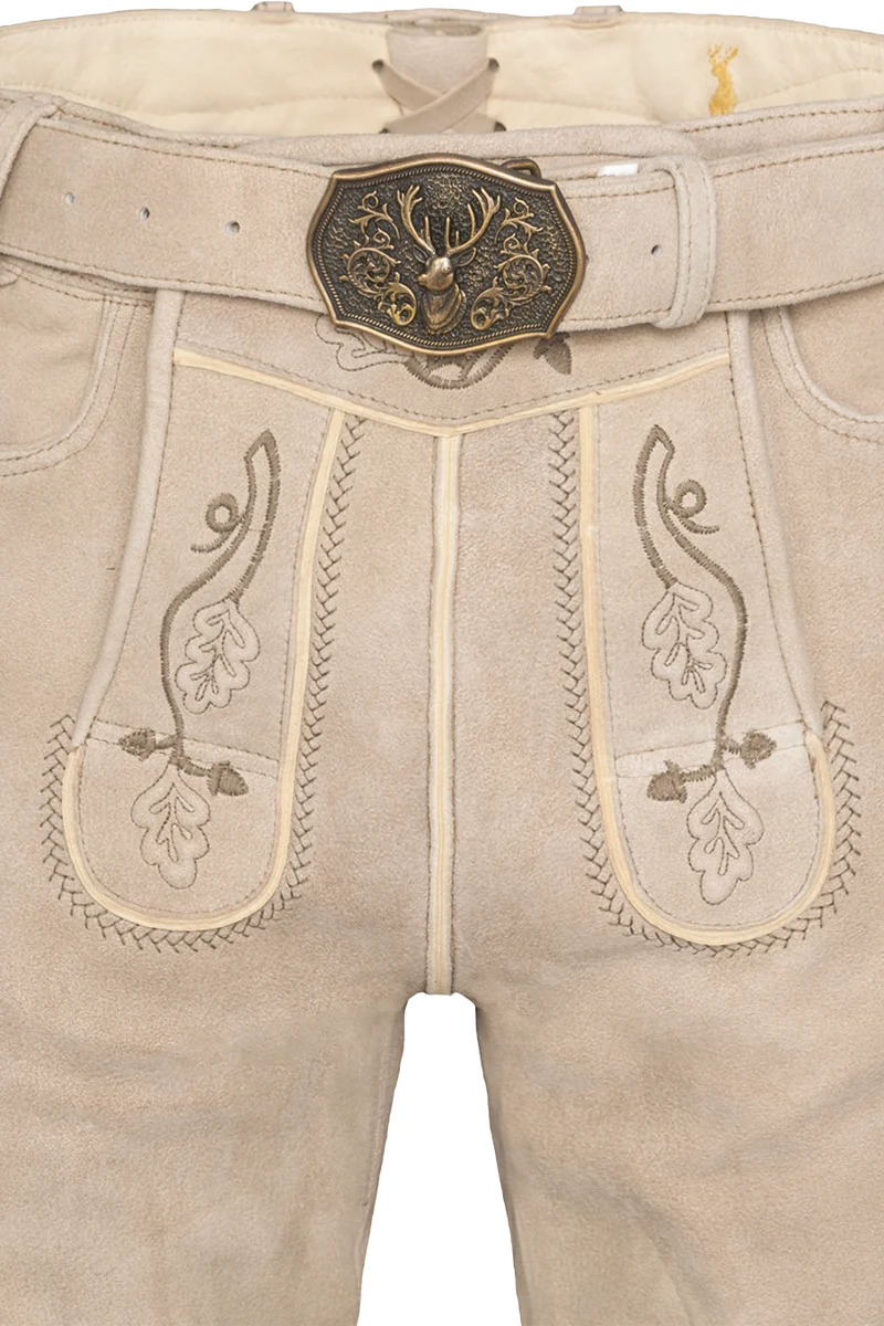 Kurze Herren-Trachtenlederhose mit Stickerei