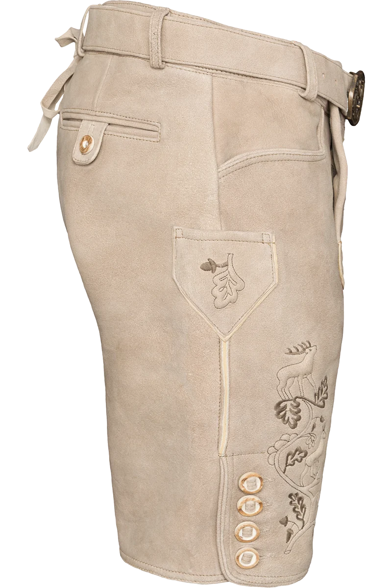 Kurze Herren-Trachtenlederhose mit Stickerei