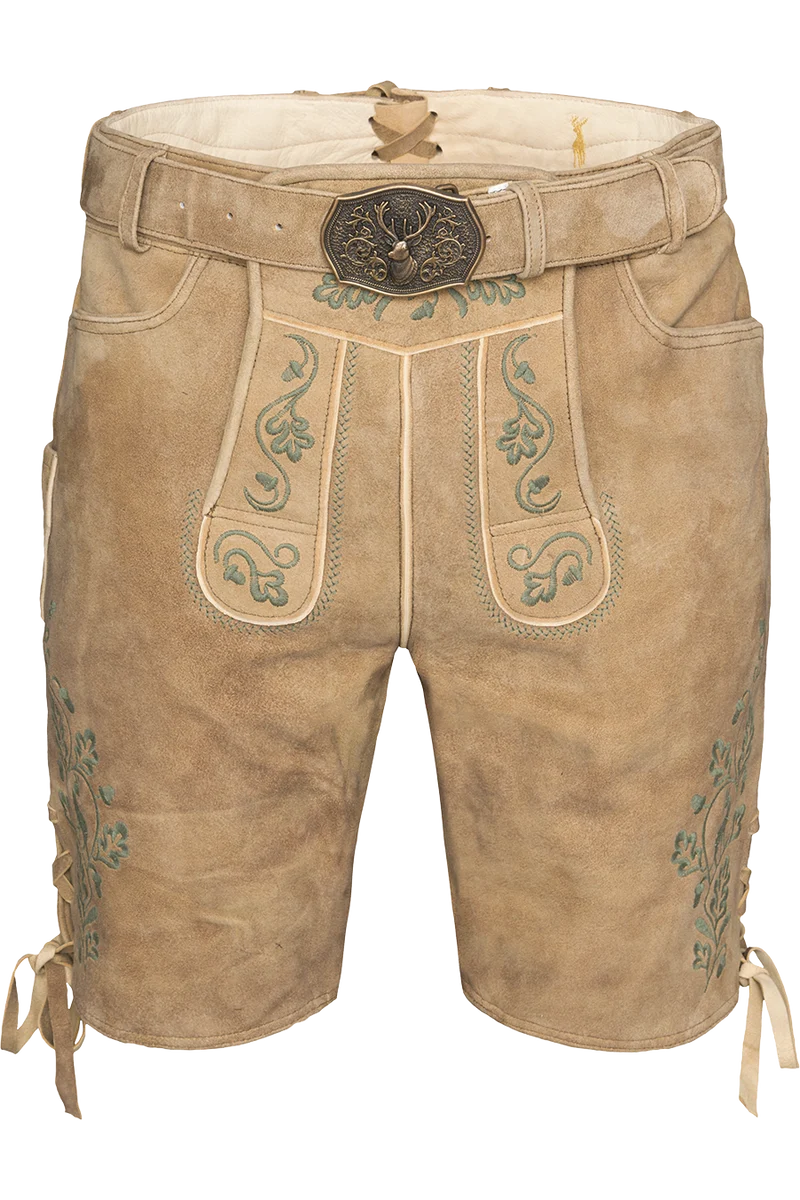 Kurze Herren-Trachtenlederhose mit Gürtel