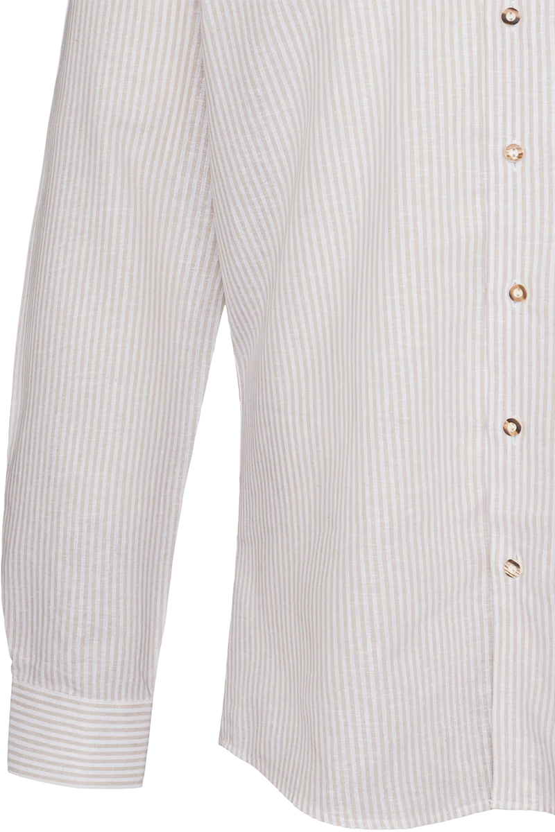 Herren Hemd gestreift mit Leinenanteil Slim Fit