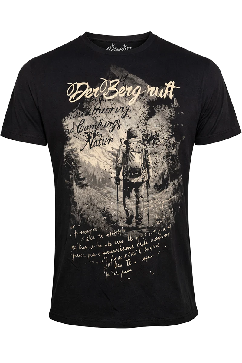 Herren T-Shirt mit Bergsteiger und Schriftzug