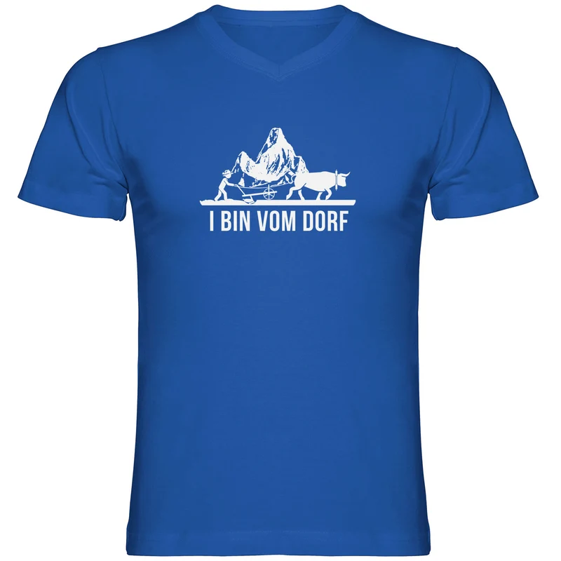 I bin vom Dorf Herren Tshirt V-Ausschnitt