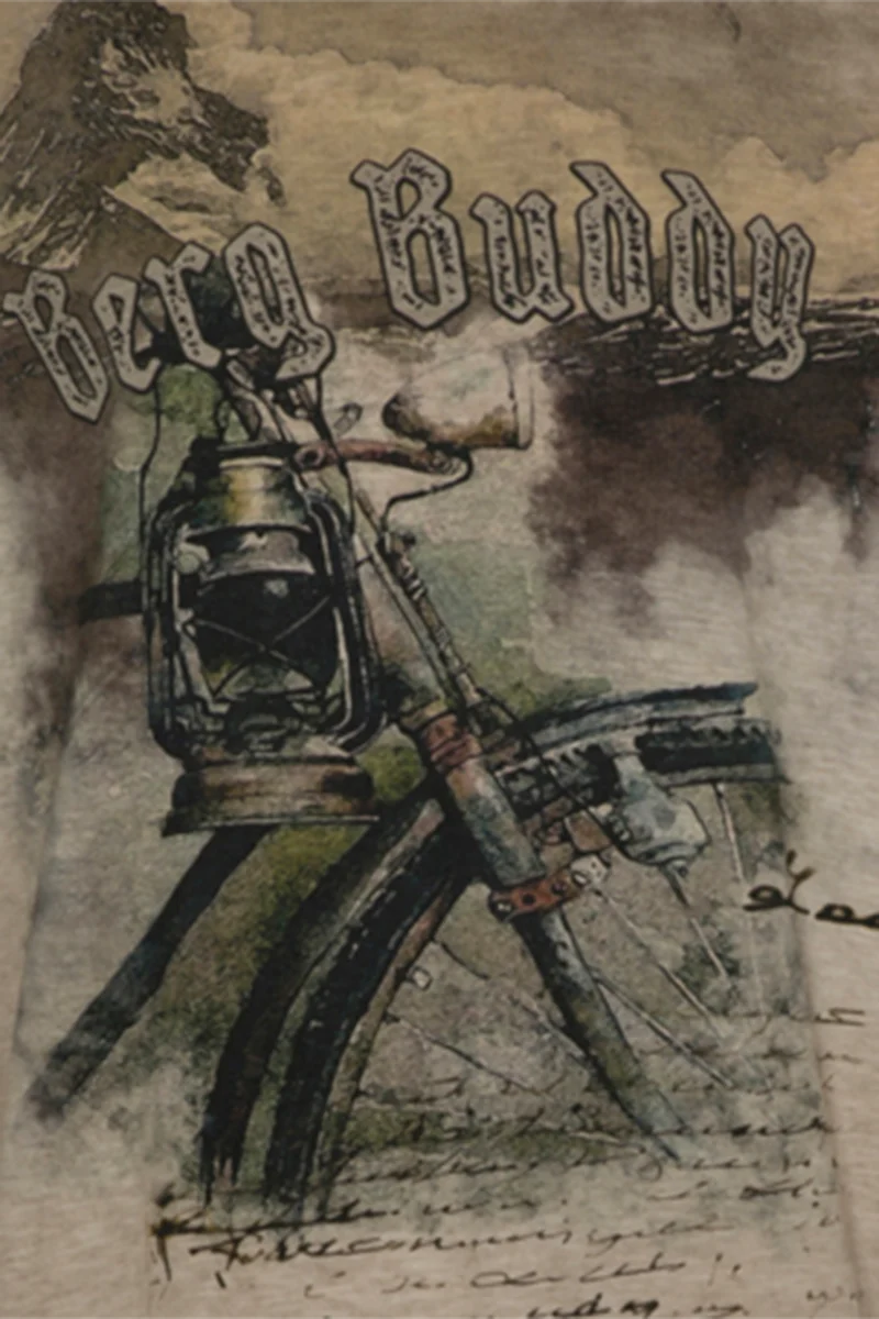 Herren T-Shirt mit Berg- und Fahrrad-Print „Berg Buddy“