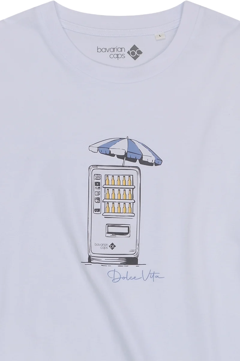 Herren Shirt mit sommerlichem Bierautomaten-Motiv