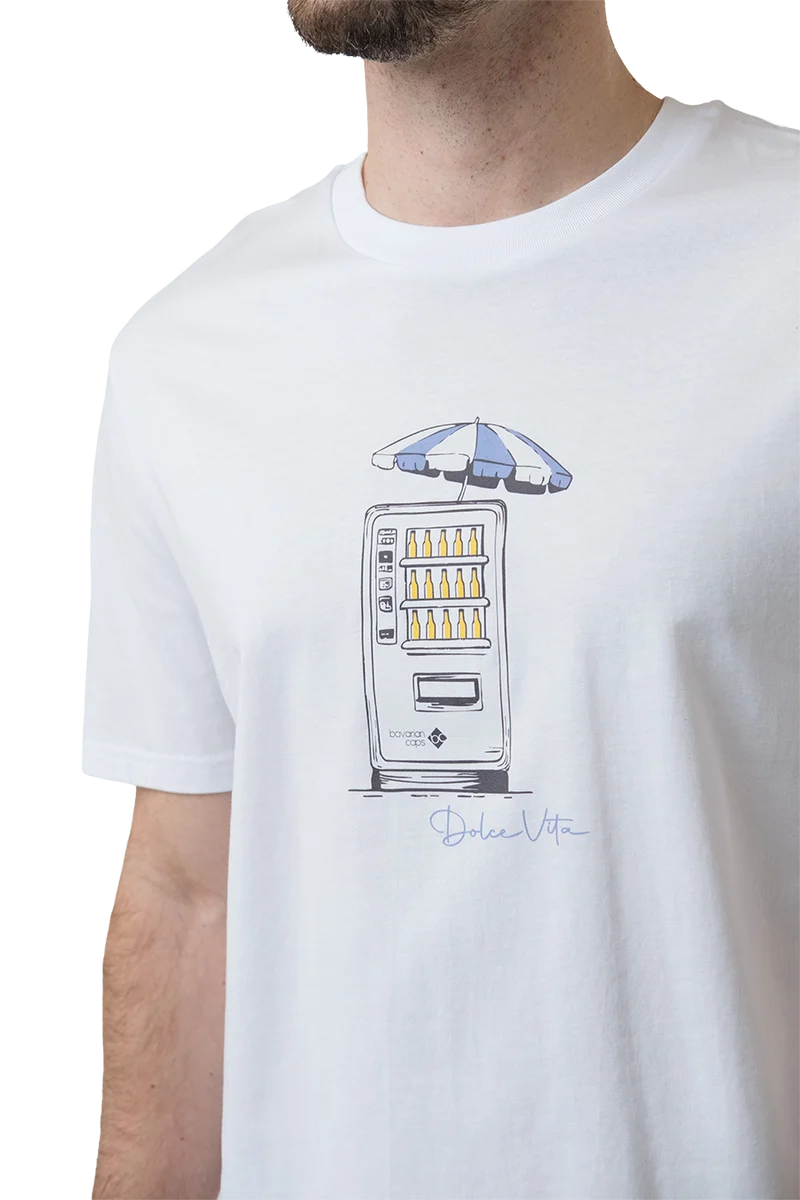 Herren Shirt mit sommerlichem Bierautomaten-Motiv