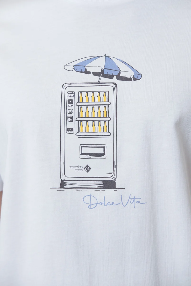 Herren Shirt mit sommerlichem Bierautomaten-Motiv