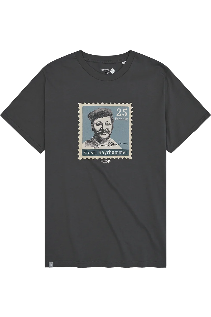 Herren Shirt mit Gustl Bayrhammer- Briefmarkenprint