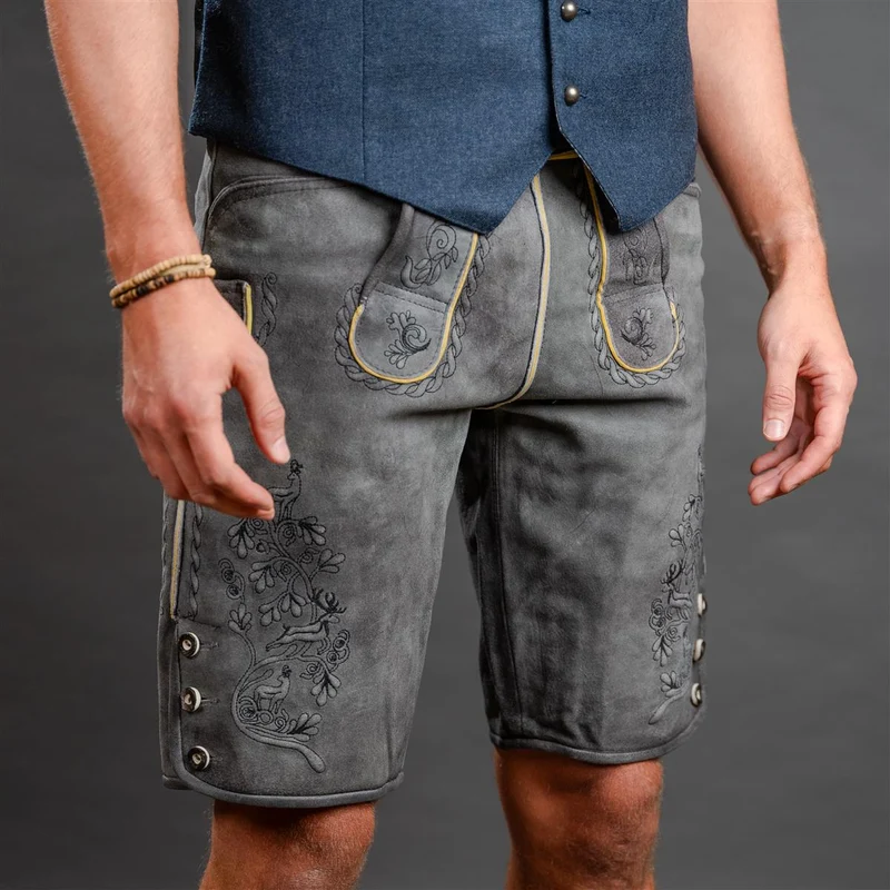 Datschi Trachten Lederhose Karl Dunkelgrau
