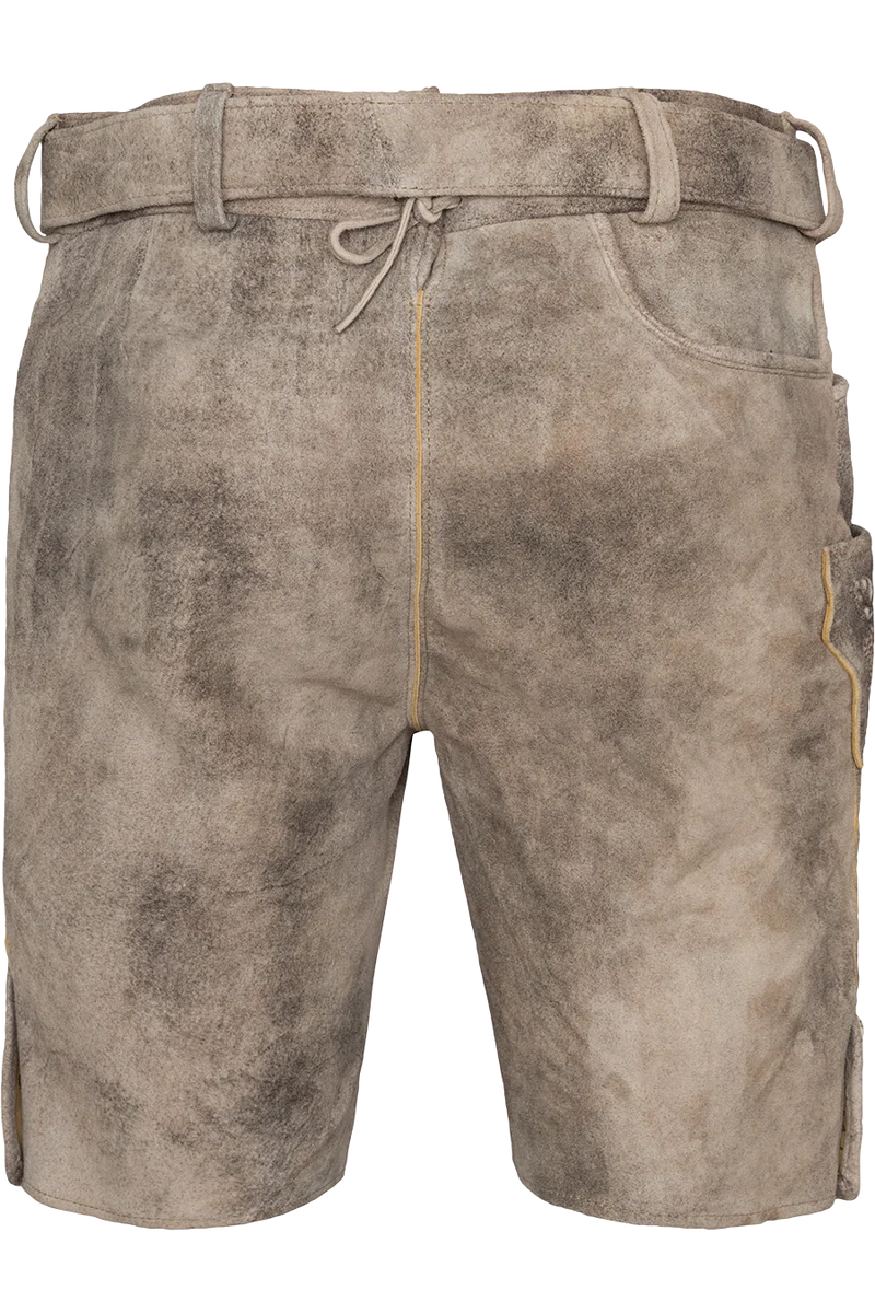 Herren Lederhose kurz bestickt mit Gürtel