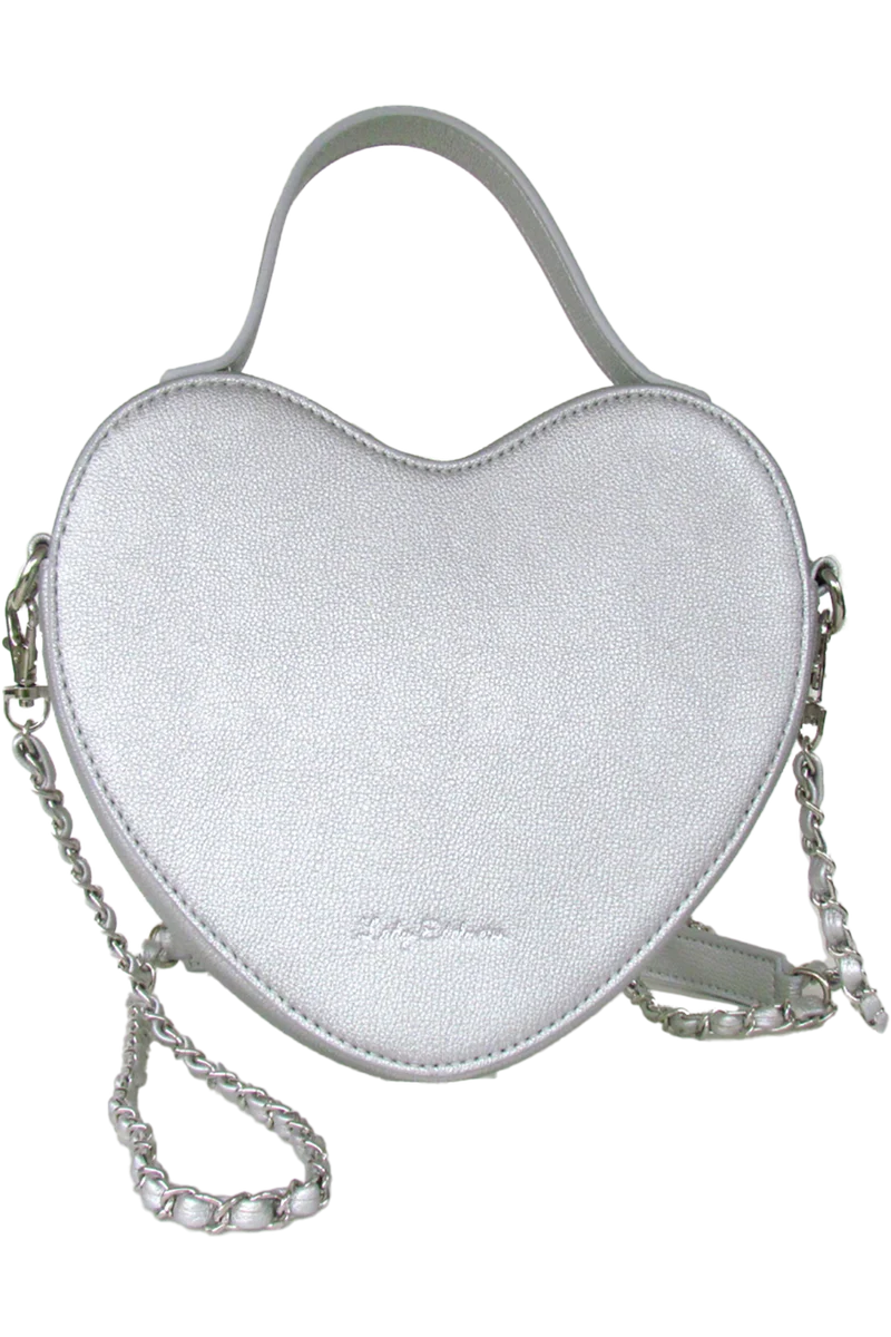 Damen Herztasche im Trachtenstil - silber